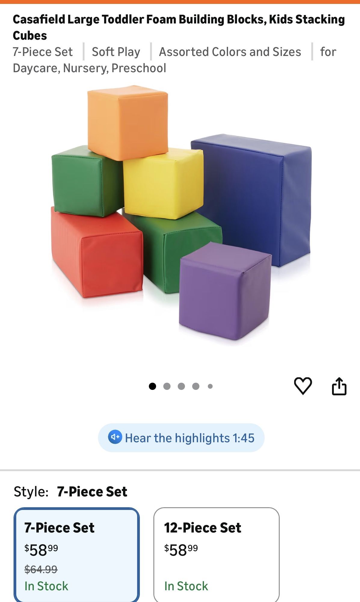 Casafield Large Toddler Foam Building Blocks