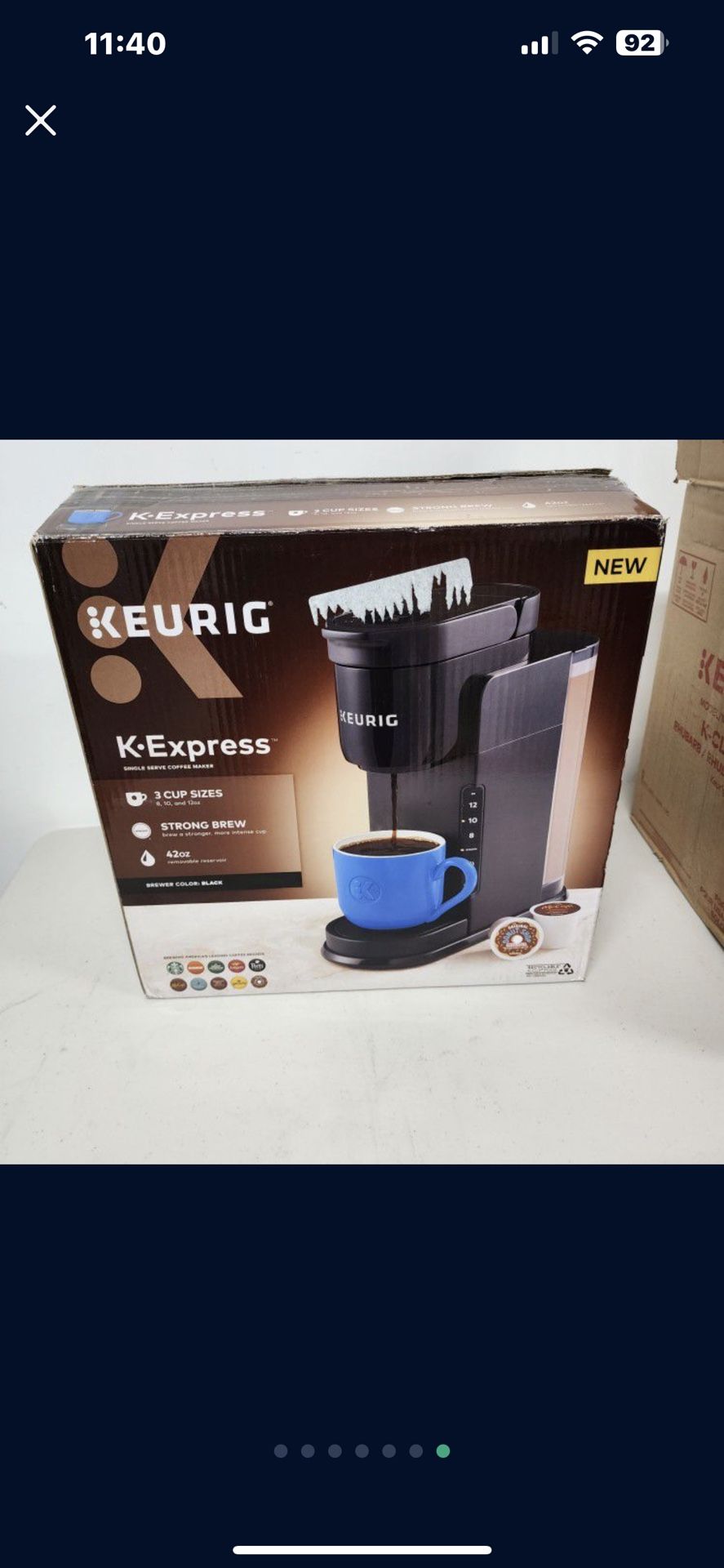 Keurig K-Express Coffee Maker, Single Serve K-Cup Pod Coffee Brewer, Black