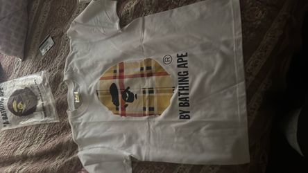 Burberry white bathing ape collab