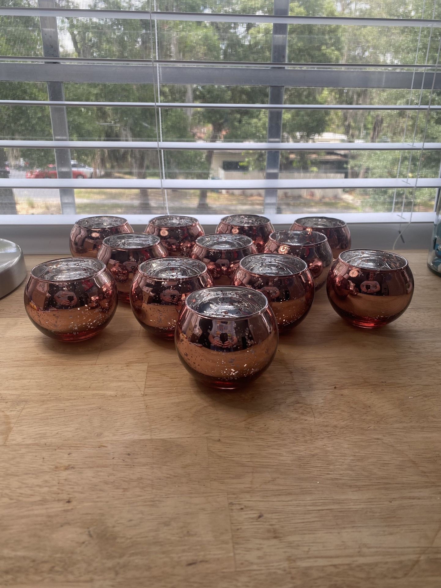 12 Piece Rose Gold Tealight Candle Holders