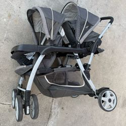 Graco DuoGlider Double Stroller | Lightweight Double Stroller with Tandem Seating, Glacier