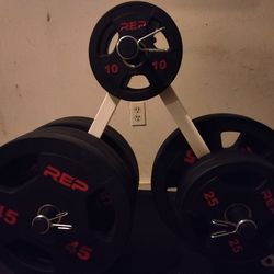 Rep Fitness Rubber Coated Olympic Weight Plates