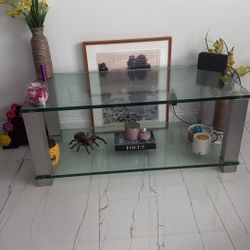 Modern Glass TV Stand / Console Table – Heavy & Stylish