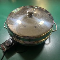 Farberware Model 344A Electric Skillet 12" Stainless Steel Dome Lid Tested