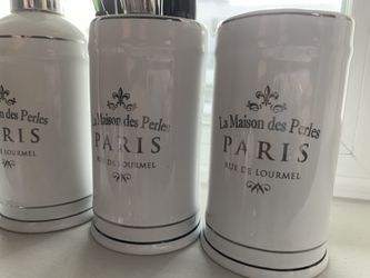 3 Piece Set Designer La Maison Soap Dispenser + Tooth Brush Holder + Makeup Organization / Brush Holders