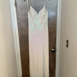 Elegant White Sequin Dress