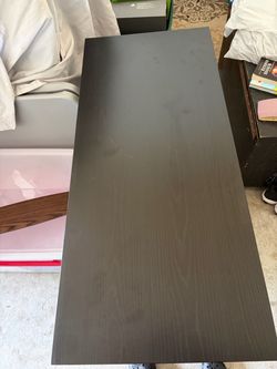 Dark Brown Wood Grain Desk