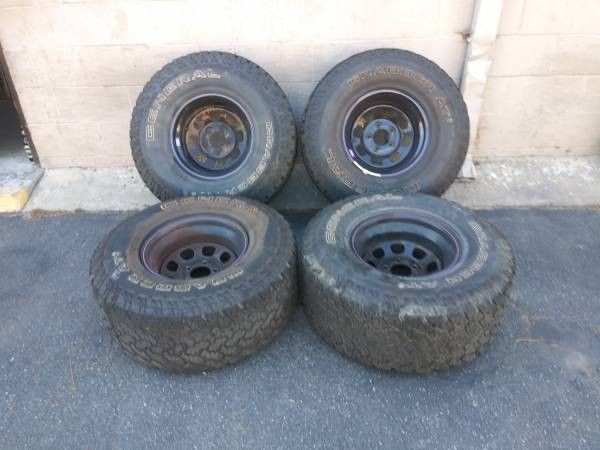 15x10 wheels with 33 inch tires. Chevy S10, GMC sonoma, blazer, more