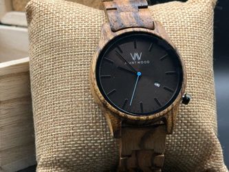 Avantwood Urban Classic – Stealth Black (43mm) | Men's Zebra Wood Watch