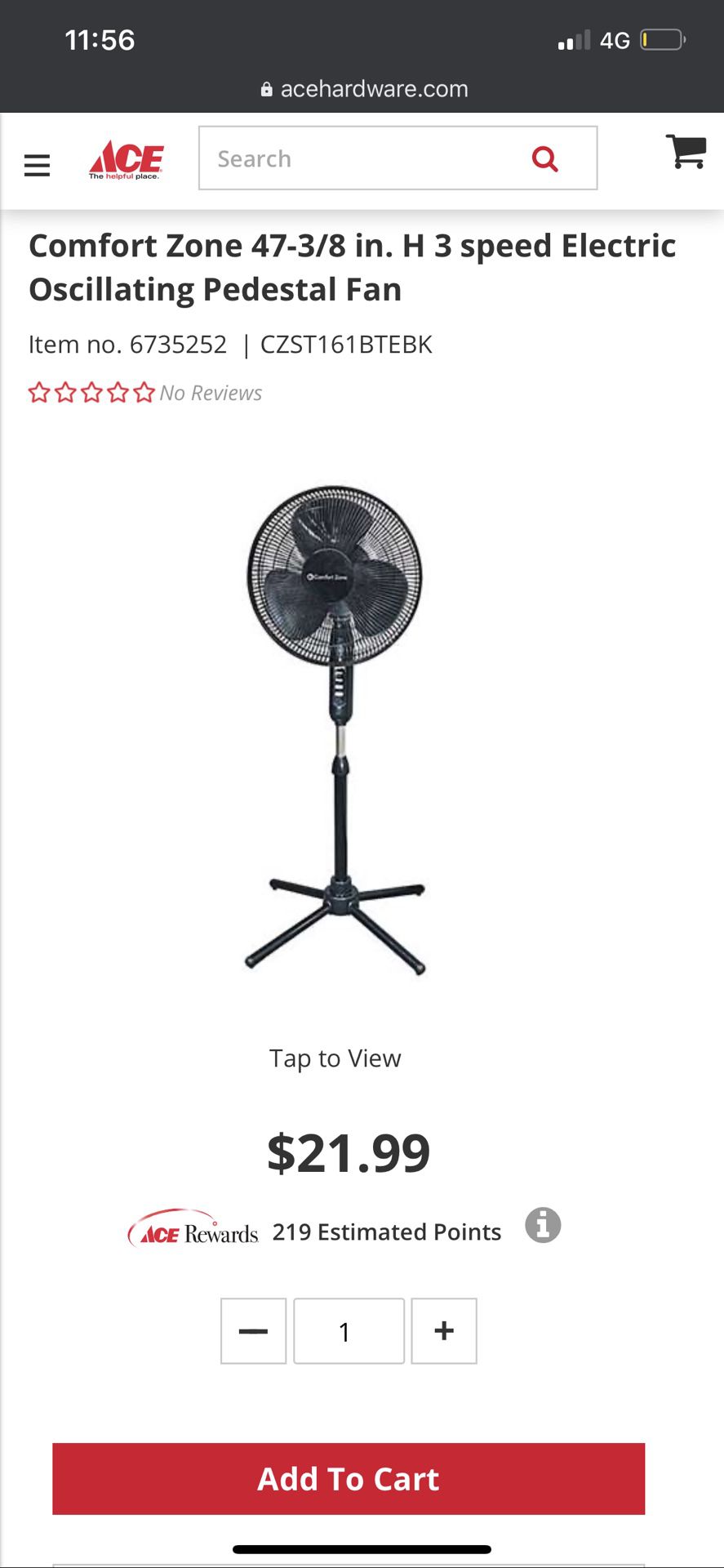 16 inch oscillating Fan