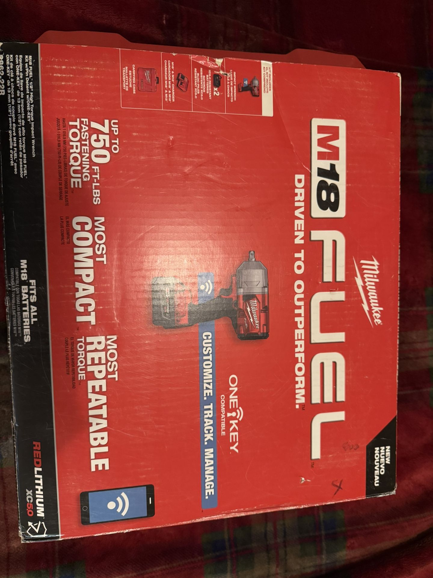 New Milwaukee M 18 impact Two batteries One charger Tool Case