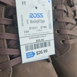 🔥 NEW PERRY ELLIS (ROSS) BROWN MENS SHOES BOOTS. NWT SZ. 9 1/2