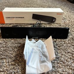 Nylavee Computer Speakers, Hi-Fi Stereo Computer Sound Bar with Bluetooth & 3.5mm Aux, USB/USB-C Powered for Desktop PC, Laptop & Monitor, Built-in Mi