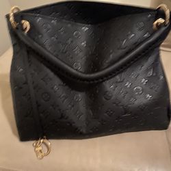 Blk Leather Bag 
