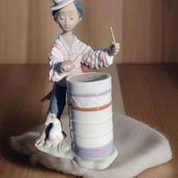 Vtg Lladro Glossy Porcelain #6277 Caribbean Rhythm Drummer Boy Figure 8" NO BOX