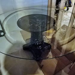 66" Glass Table Top - 1/2 inch Tempered Glass, Beveled Edge- Base Sold Separately