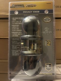 BRINKS COMMERCIAL Light Duty Commercial Knob Matte Black Interior or Bed/Bath Hall/Closet Privacy Door Knob