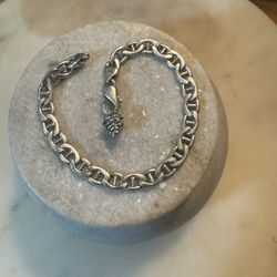 Sterling Silver Bracelet with Pine Cone Charm - FGS Italy 925