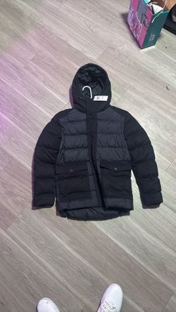 Brand New With Tag Reiss Graydon Hooded Quilted Jacket Navy Large MSRP $620 