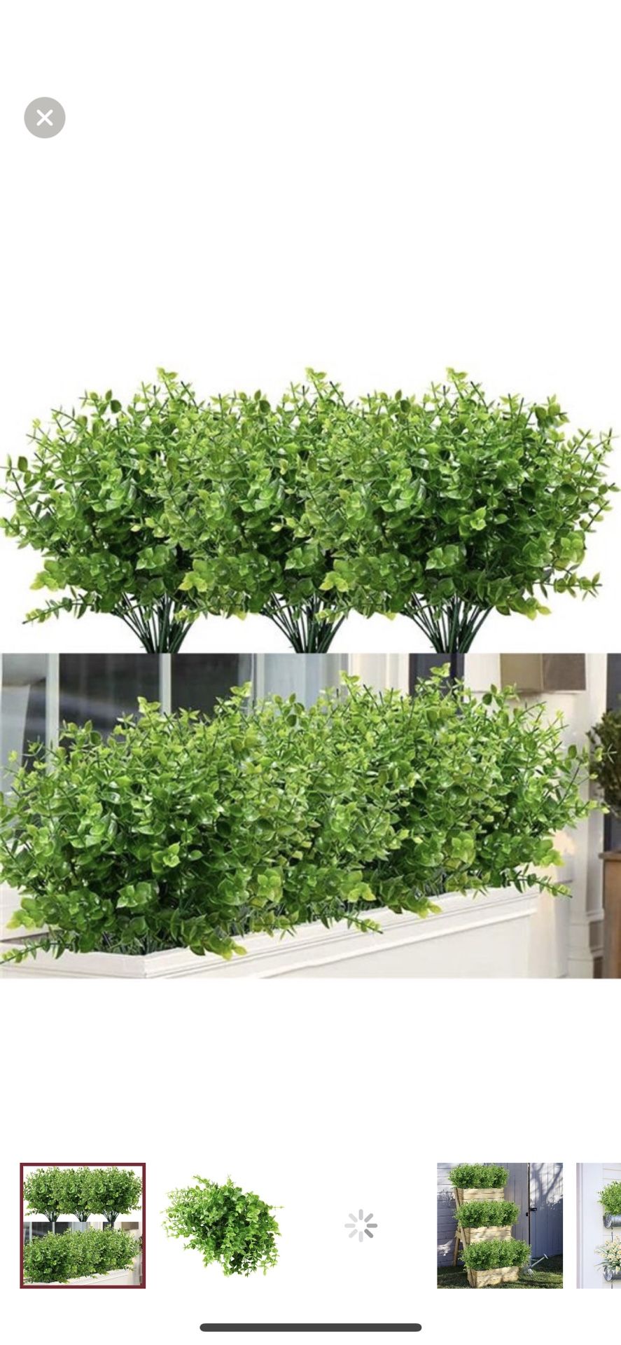 8 Pack Outdoor Artificial Boxwood UV Resistant Fake Stems Plants Indoor 