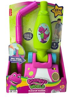 Brand New Fisher-Price Barney’s World Clean Up Vacuum Electronic Toy w Lights, Music, Games