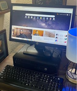 HP Desktop Computer W Monitor, Mouse, Tower & Keyboard SOLID FULLY REFURBISHED COMPLETE HP PC: HP EliteDesk 705 G2 SFF & HP ProDisplay P202m 20” LCD M