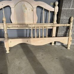 🌿 Solid Wood Queen / Full Bed Frame – Headboard & Footboard Set 🌿