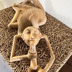 Boxwood Hand Carving Sculpture, L 22”