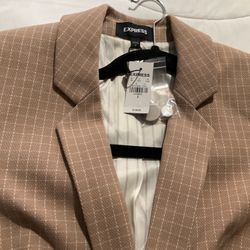 Express Knit Skirt Suit Size 8 Color Light Brown
