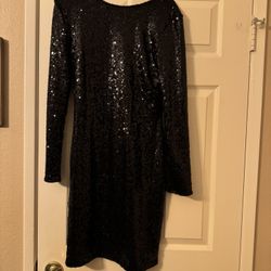 NEW Fashion Nova Sequins Long Sleeve Mini Dress 