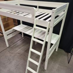 Harlan Twin Loft Bed with Desk and Ladder 
