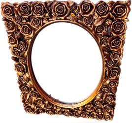 Golden Brass Frame Roses Mirror Wall Decoration Gold High End Home Goods Floral