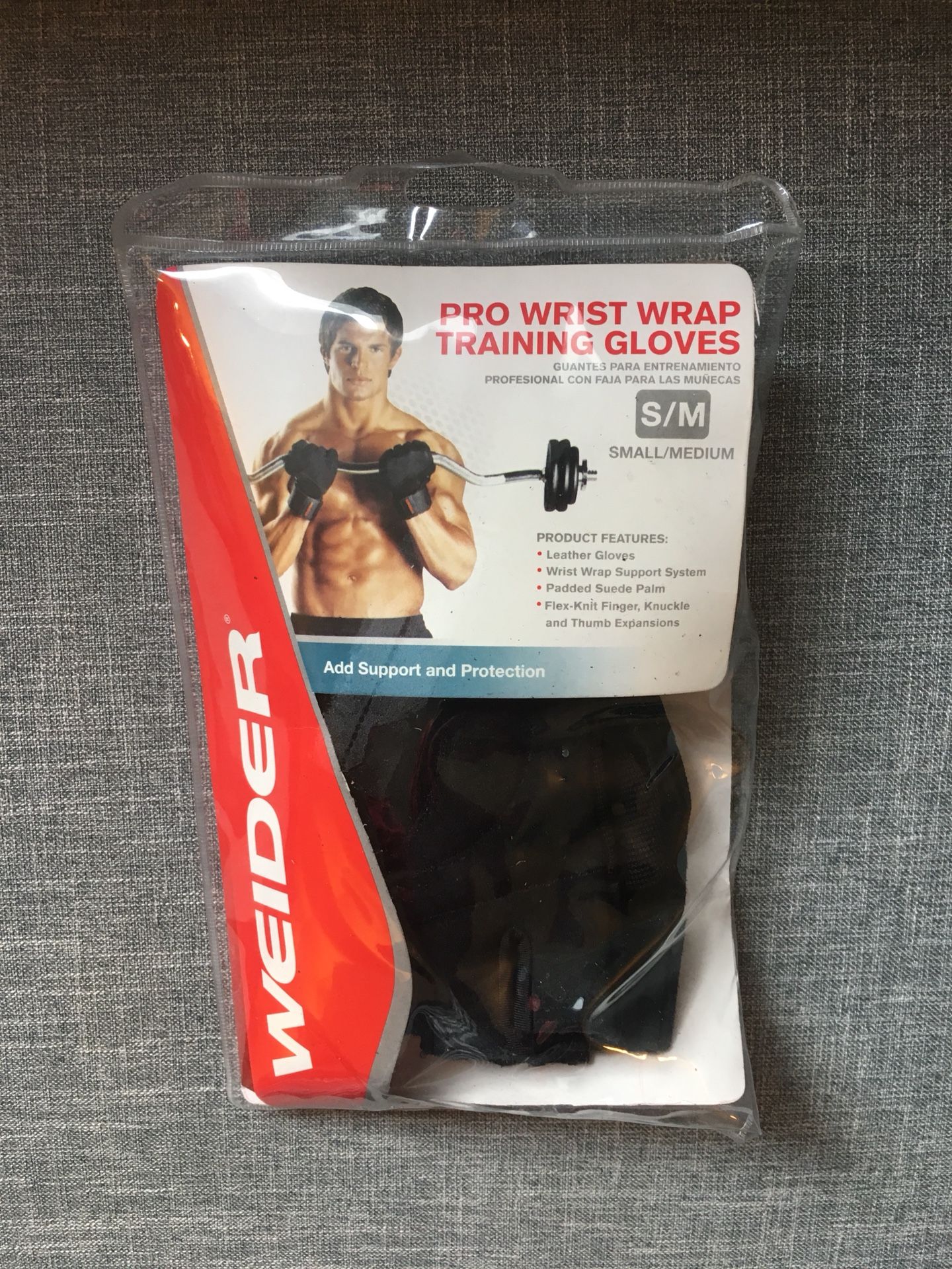 Brand new Weider Pro Wrist Wrap Training Weight Lifting Gloves