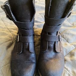 👢Candie's Women's Buckle Black Combat Boots - Size 9 Med 