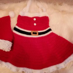 Little Mrs. Claus Christmas Dress Size For 1 To 3 Years Old.