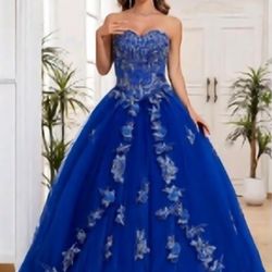 Blue Quincean̈era Dress