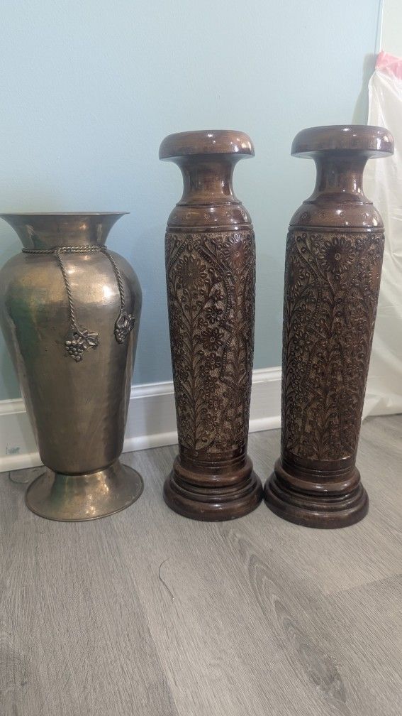 Wooden Tall Vase