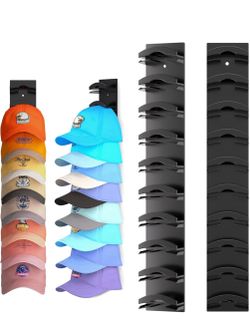 Hat Organizer for Baseball Caps 2Pack, Hat Rack for Wall with Strong Adhesive Hold up to 20 Hats