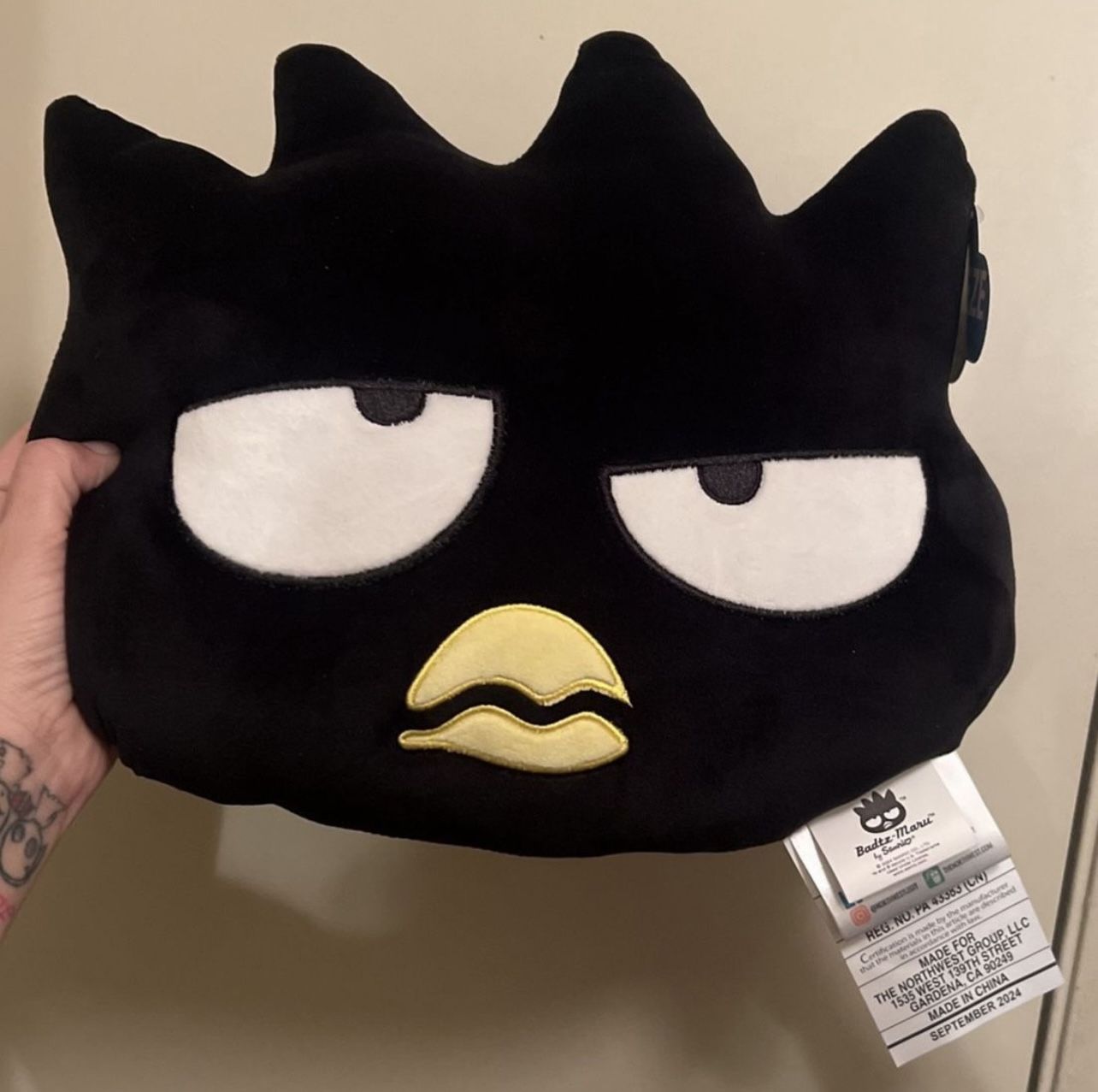 Hello Kitty Friends Badtz Maru Head Shaped Squishy Cloud Pillow