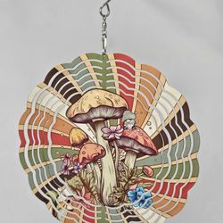 Retro Mushroom Metal Wind Spinner 