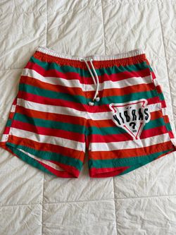 Guess x J Balvin Vibras Striped Swim Trunks