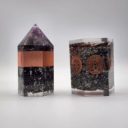 Orgonite Tower Set Crystal Energy Generators Hexagon Towers Reiki Meditation Decor

Powerful Orgonite Tower Set for Energy Work
This handcrafted set i