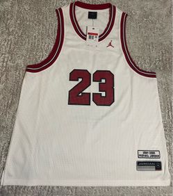 Red and white Jordan jersey