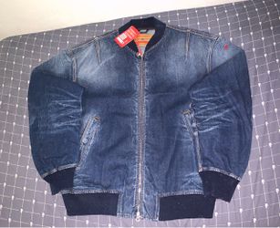 Diesel D-Vinz-S Denim Bomber Jacket Indigo Blue Size: X-Large