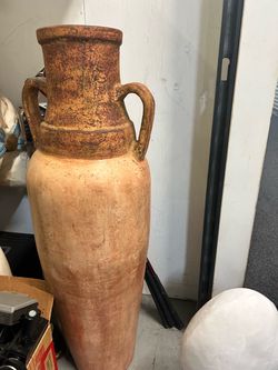 Terracotta Amphora Floor Vase Large