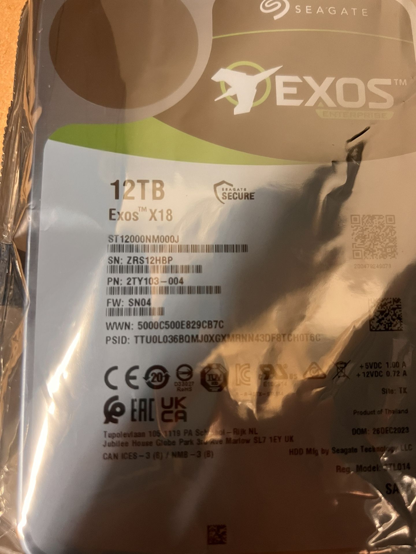 12 TB Hard Drive New Seagate