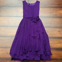 Little Girls Clothes Purple Sleeveless Layered Chiffon Special Occasion Dress Size 8 Fits Size 7/8 Only Worn Once To A Wedding 