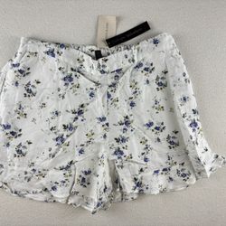 Catherine Malandrino Linen Blend Floral Shorts 