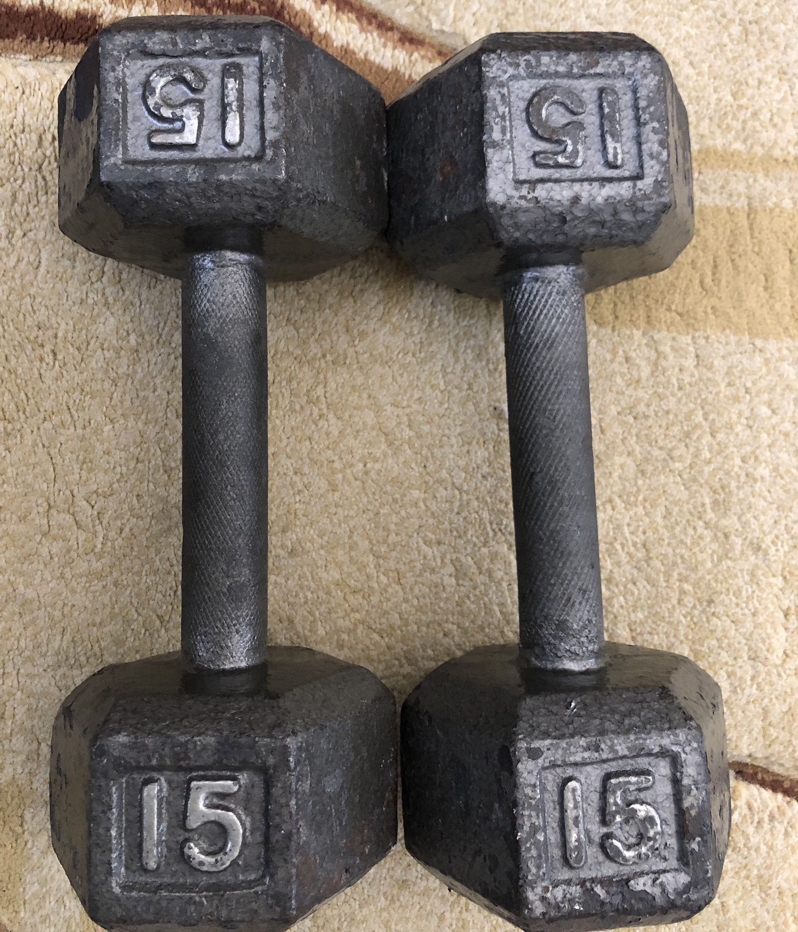 CAP Barbell Cast Iron Hex Dumbbell, 15lbs
