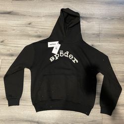 Black rhinestones sp5der hoodie